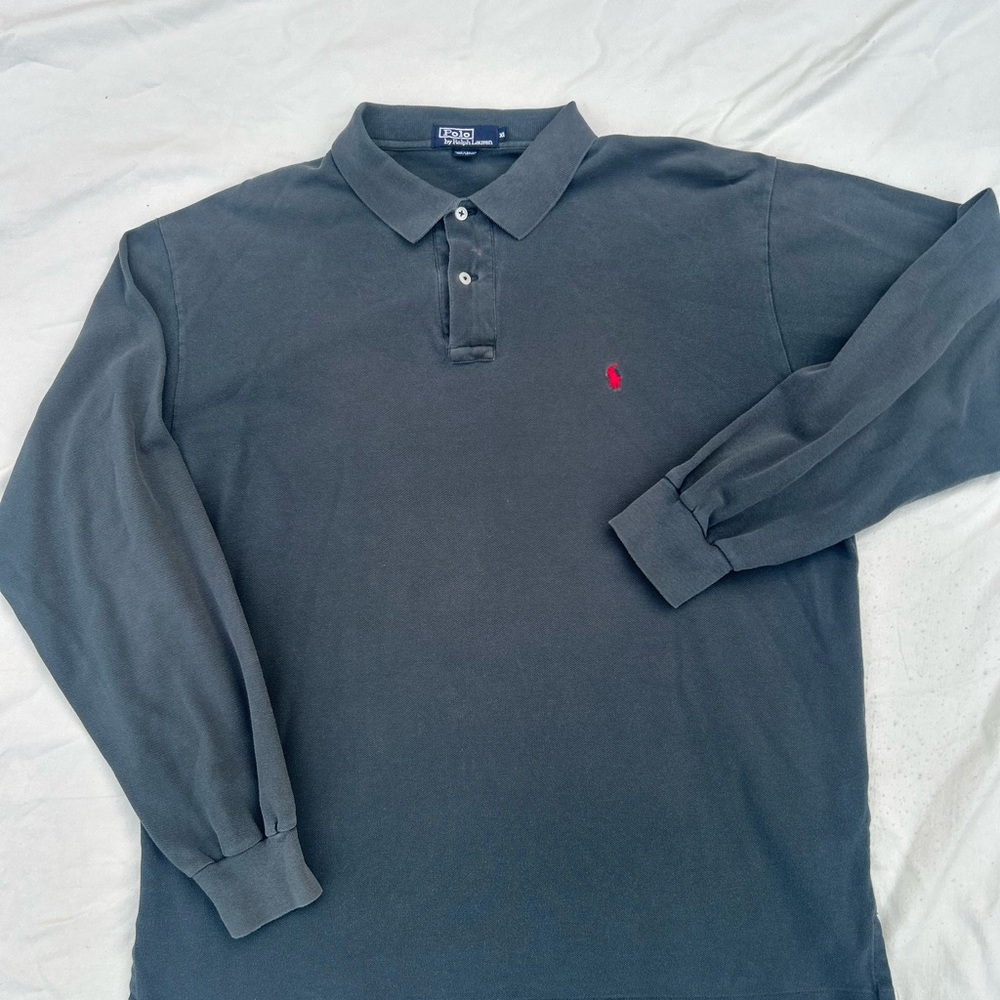 Ralph Lauren Men's Dark Gray Long Sleeve Polo
